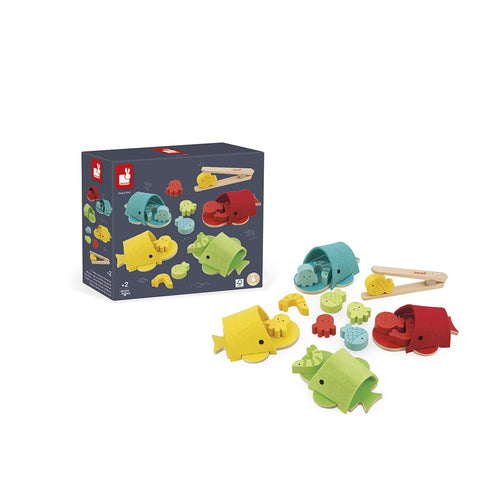 Janod Whale Sorting Game - 17 Pieces for Colors and Shapes