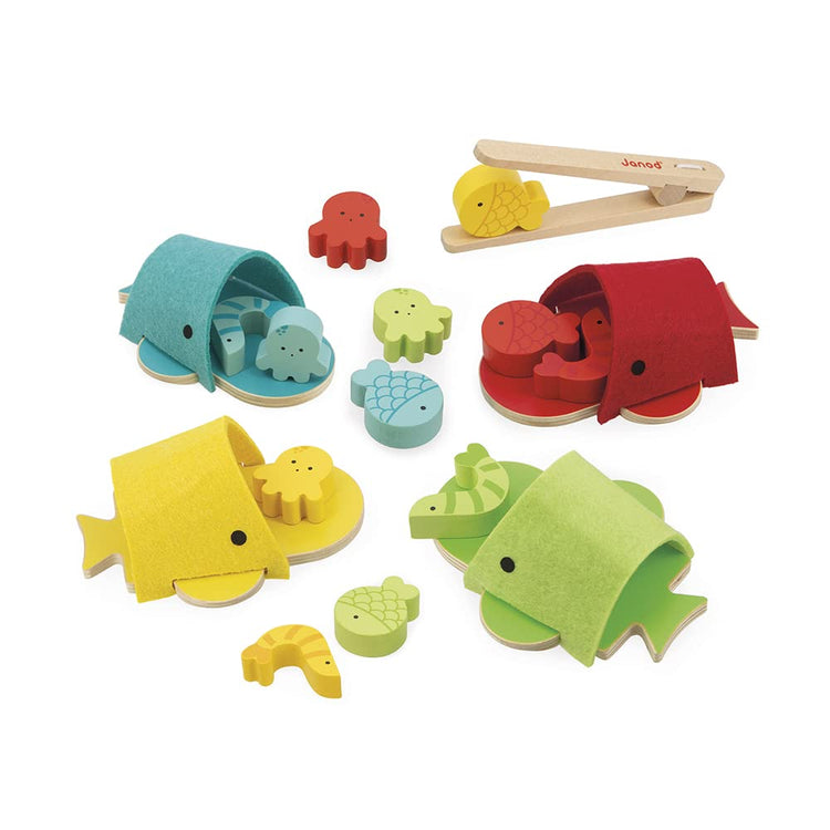 Janod Whale Sorting Game - 17 Pieces for Colors and Shapes