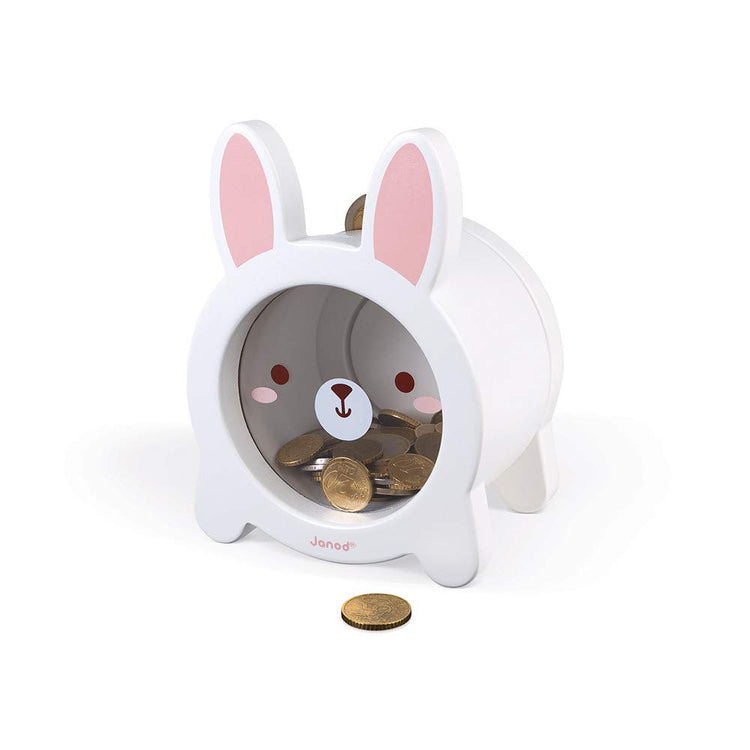 Janod Bunny Piggy Bank - Magnetic Wooden Saver for Kids