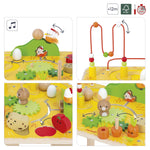 Janod Farm Activity Table - 8 Wooden Games for Toddlers