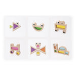 Janod Wooden Assembly Blocks - 18 Blocks, 6 Model Cards
