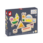 Janod Wooden Assembly Blocks - 18 Blocks, 6 Model Cards