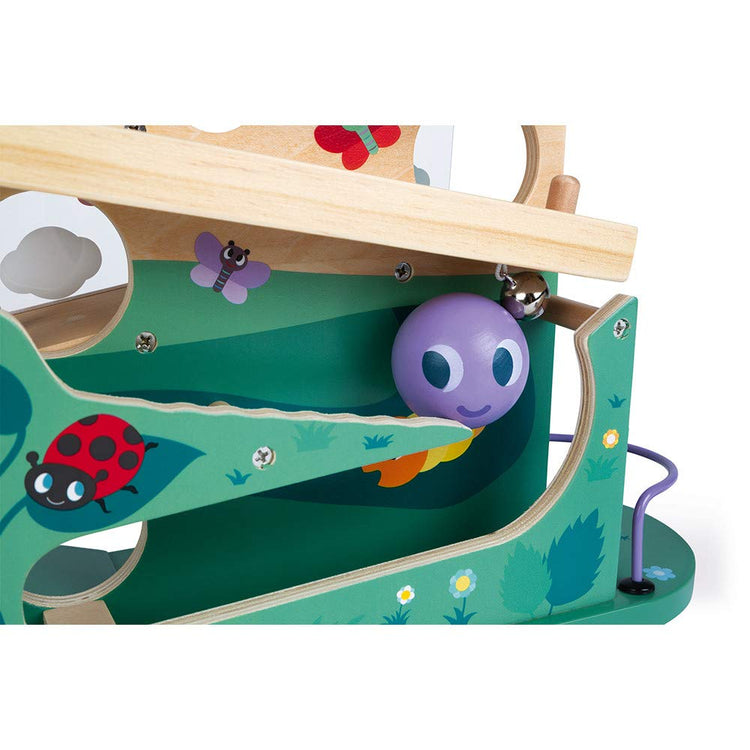 Janod Caterpillar Ball Track - Wooden Ramp Run for Toddlers