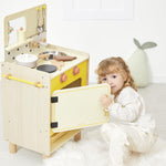 Janod Yellow Wooden Kitchen - 11 Accessories and Sound Knobs