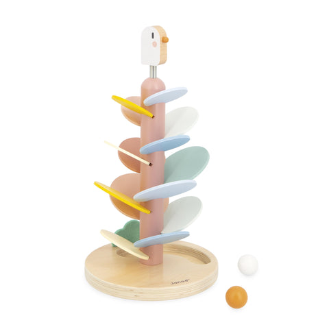 Janod Bird Descender - Wooden Slide with Rolling Marbles