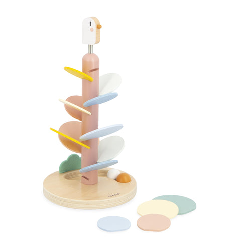 Janod Bird Descender - Wooden Slide with Rolling Marbles