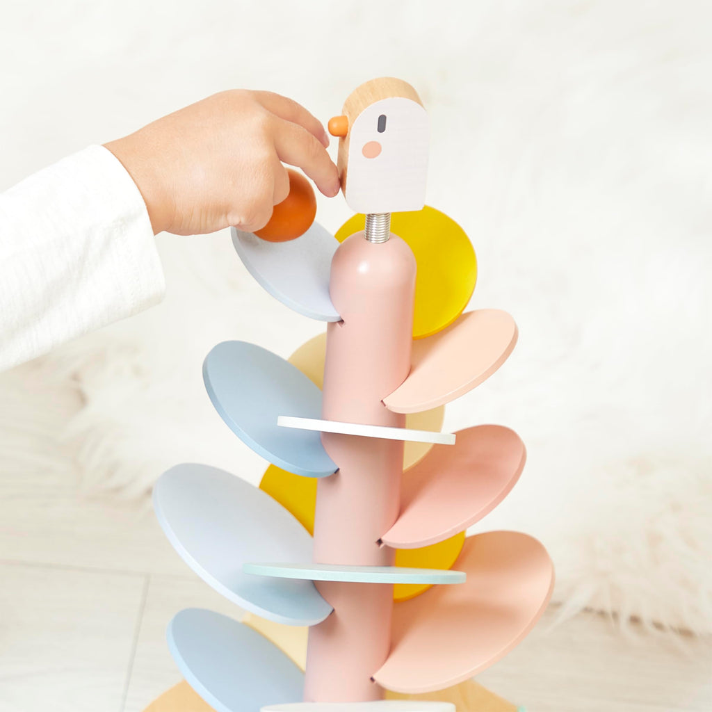 Janod Bird Descender - Wooden Slide with Rolling Marbles