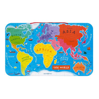 Janod Wooden Magnetic World Map - 92 Pieces for Global Learning image 0