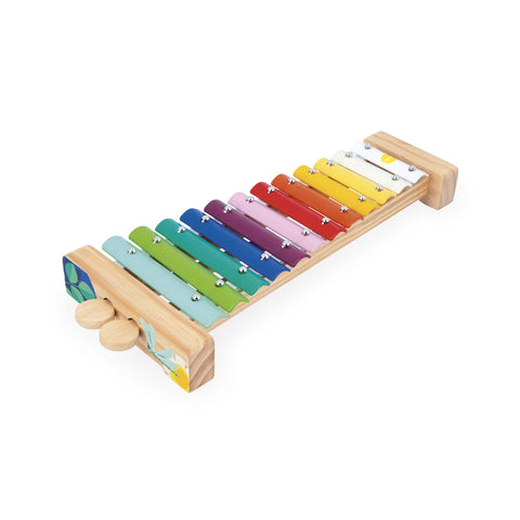 Janod Wooden Xylophone - 12 Keys With 2 Drumsticks for Fun