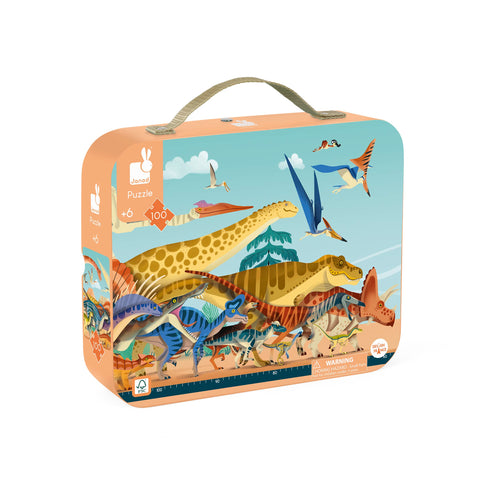 Janod Dino Panorama Puzzle - 100 Pieces for Ages 6 and up