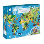Janod World Atlas Floor Puzzle - 200 Pieces, Endangered Animals