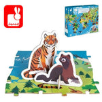 Janod World Atlas Floor Puzzle - 200 Pieces, Endangered Animals