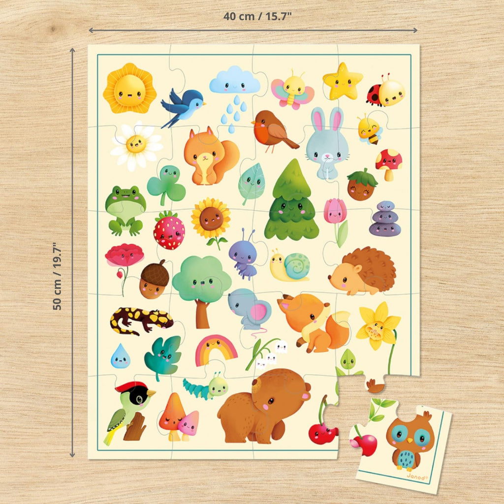 Janod Nature Jigsaw Puzzle - 20 Pieces in a Carrying Case