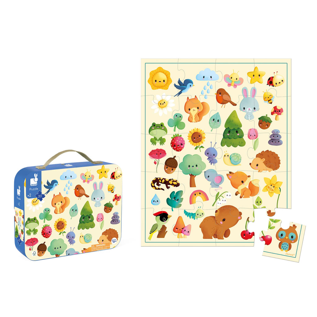 Janod Nature Jigsaw Puzzle - 20 Pieces in a Carrying Case