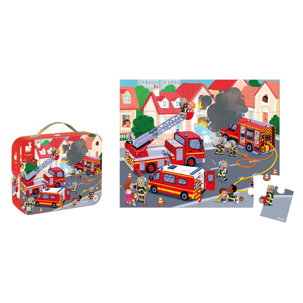 Janod Fire Rescue Jigsaw Puzzle - 24 Pieces in Gift Case