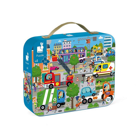 Janod City Life Jigsaw Puzzle - 36 Pieces in Travel Case