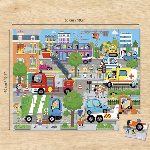 Janod City Life Jigsaw Puzzle - 36 Pieces in Travel Case