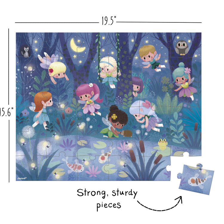 Janod Fairies Water Lilies Puzzle - 36 Pieces With Case