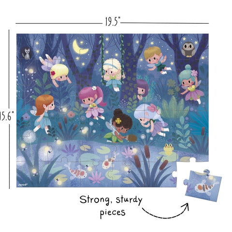 Janod Fairies Water Lilies Puzzle - 36 Pieces With Case