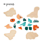 Janod Dino Puzzles - 4 Progressive FSC Wooden Dinosaurs