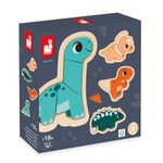 Janod Dino Puzzles - 4 Progressive FSC Wooden Dinosaurs