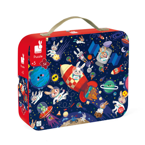 Janod Rocket Rabbits Puzzle - 54 Pieces in a Carrying Case