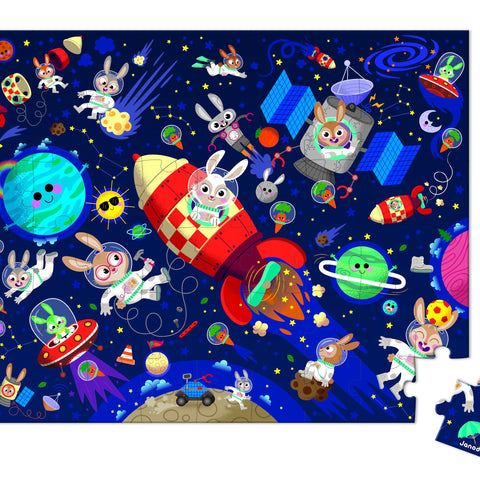 Janod Rocket Rabbits Puzzle - 54 Pieces in a Carrying Case