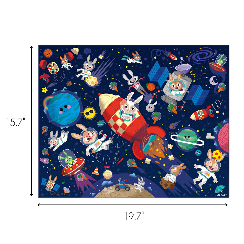 Janod Rocket Rabbits Puzzle - 54 Pieces in a Carrying Case