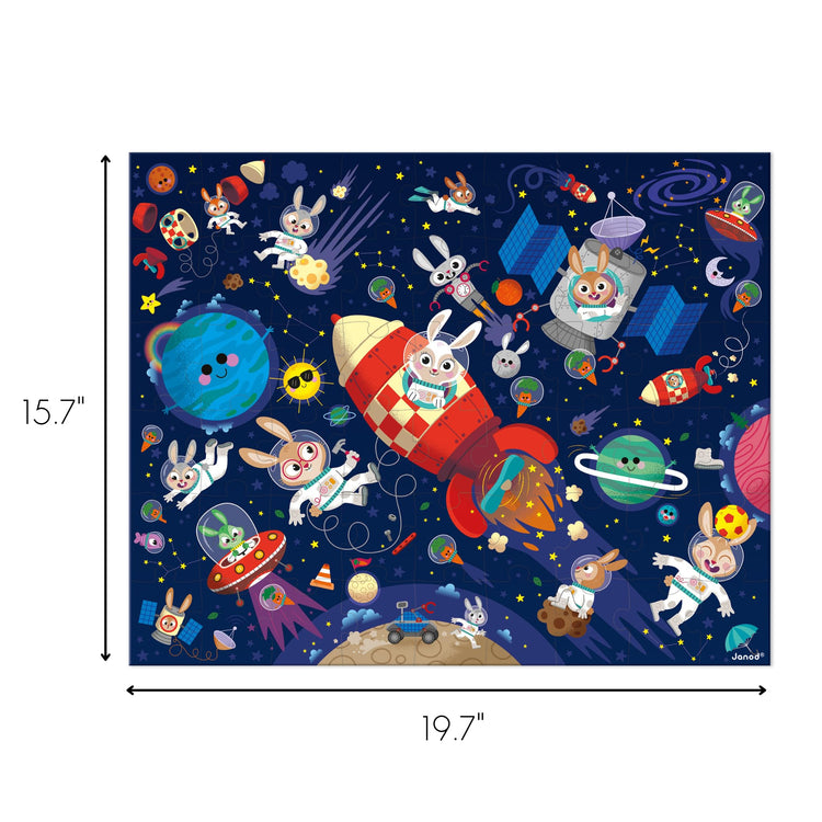Janod Rocket Rabbits Puzzle - 54 Pieces in a Carrying Case