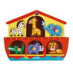 Janod Noah's Ark Peg Puzzle - 6 Animals for Toddlers