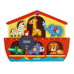 Janod Noah's Ark Peg Puzzle - 6 Animals for Toddlers