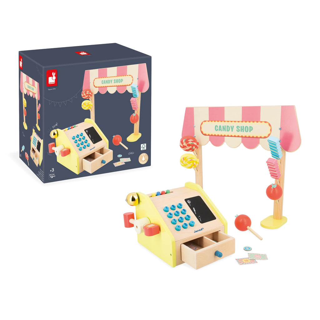 Janod Applepop Candy Shop - 20-Piece Wooden Sweet Stand