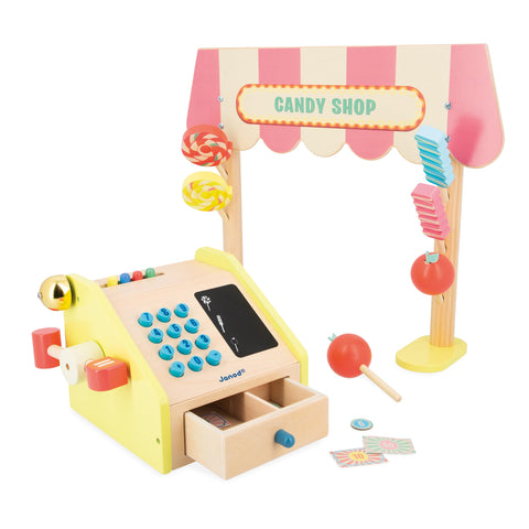 Janod Applepop Candy Shop - 20-Piece Wooden Sweet Stand