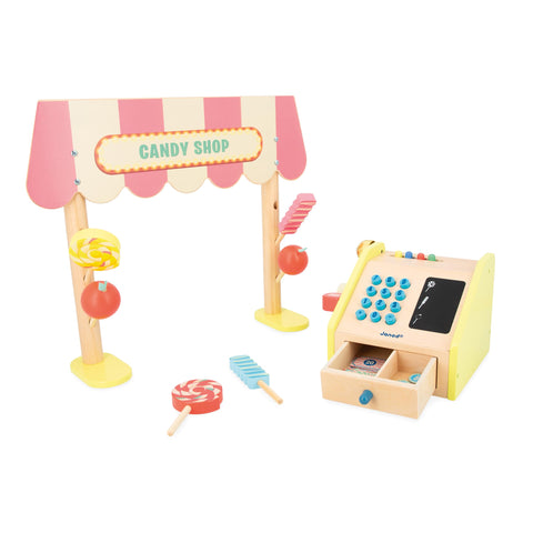 Janod Applepop Candy Shop - 20-Piece Wooden Sweet Stand