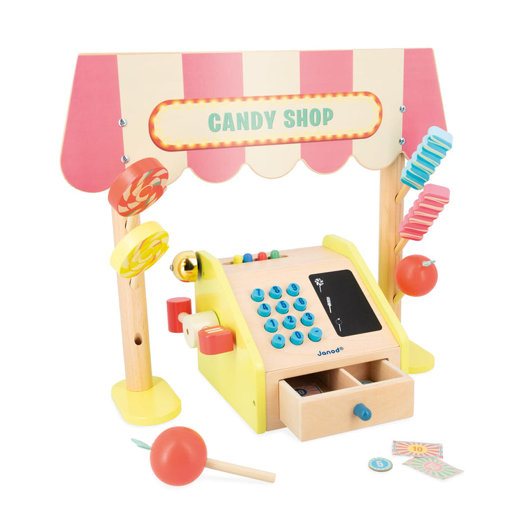 Janod Applepop Candy Shop - 20-Piece Wooden Sweet Stand