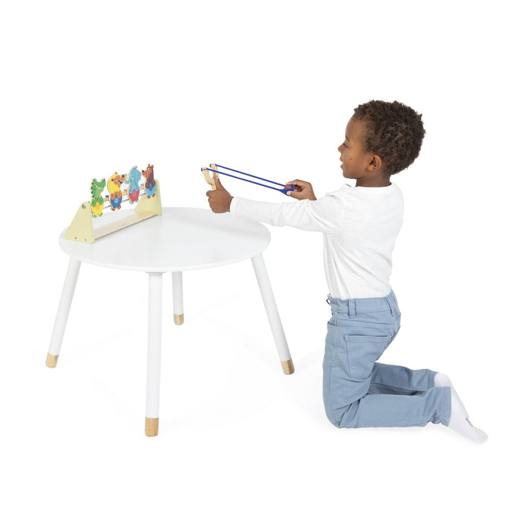 Janod Applepop Slingshot Gallery - 4 Falling Targets Fun