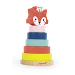 Janod Baby Forest Fox Stacker - 7 Colorful Wooden Pieces