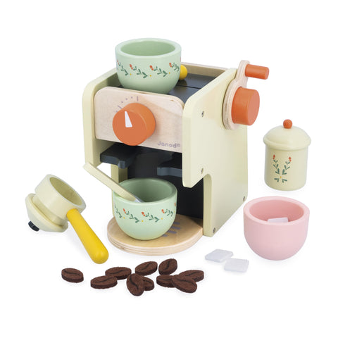 Janod Barista Coffee Grinder Set - 20 Accessories for Café Play