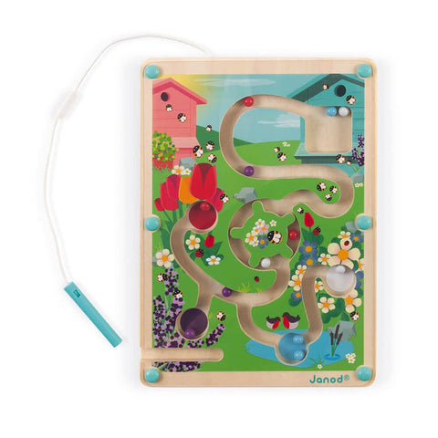 Janod Bee Hive Magnetic Maze - 12 Balls for Fine Motor Play