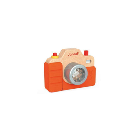 Janod Toddler Camera - Wooden Camera with Flash & Kaleidoscope