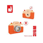 Janod Toddler Camera - Wooden Camera with Flash & Kaleidoscope