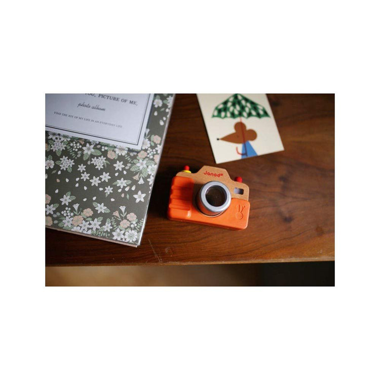 Janod Toddler Camera - Wooden Camera with Flash & Kaleidoscope