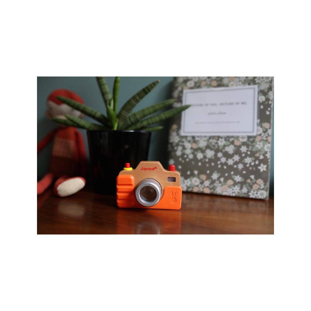 Janod Toddler Camera - Wooden Camera with Flash & Kaleidoscope