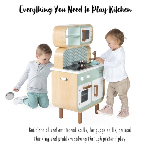Janod Big Cooker Reverso - Kitchen & Laundry with 8 Accessories