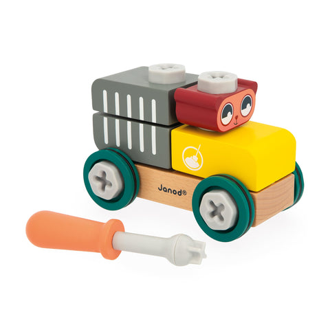 Janod Brico'Kids Bear Car - 24 Accessories for Builders