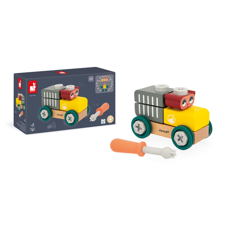 Janod Brico'Kids Bear Car - 24 Accessories for Builders