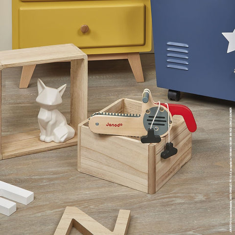 Janod Brico'Kids Wooden Chainsaw - Safe Sound Effects for Play