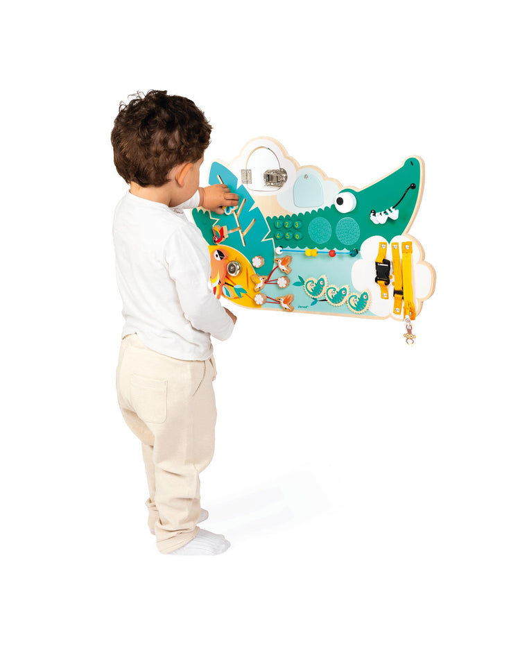 Janod Crocodile Busy Board - Jungle Motor Skills Activity
