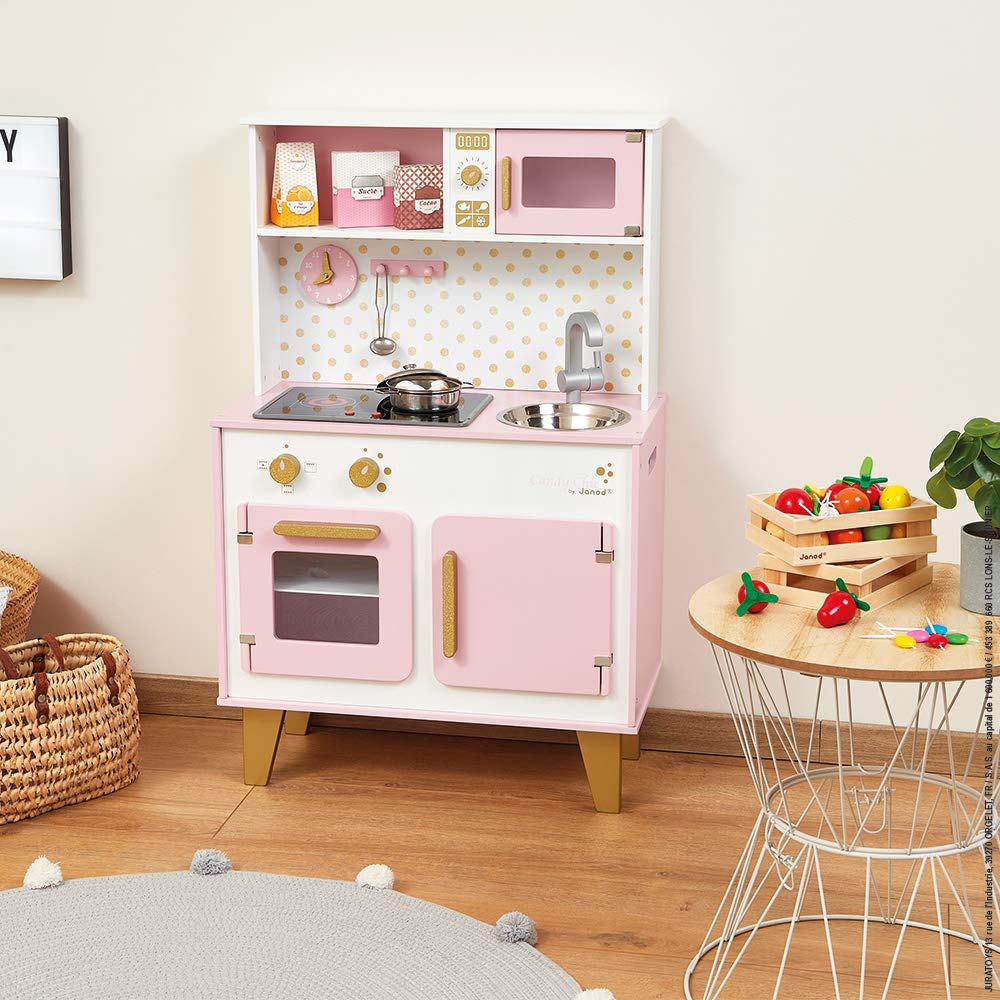 Janod Candy Chic Big Cooker - Lights, Sounds, 6 Accessories