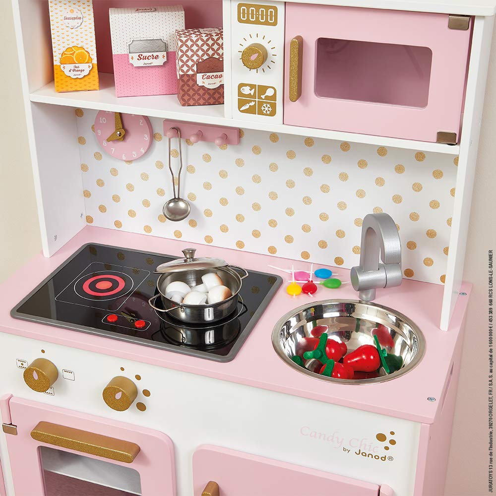 Janod Candy Chic Big Cooker - Lights, Sounds, 6 Accessories